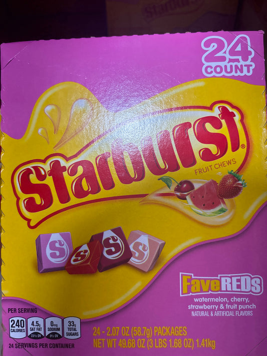 Starburst Fave Reds 24pk,1.68oz