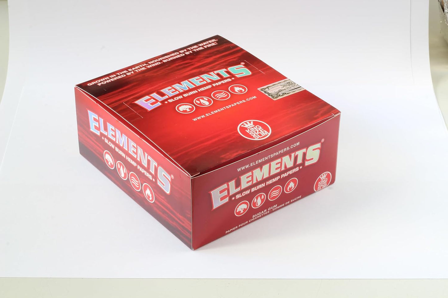 Elements Hemp Kingsize Slim Red Box50