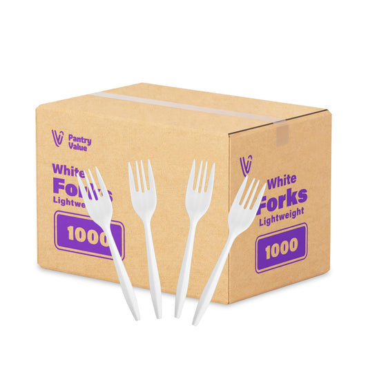 Individual Medium White Forks 1000/cs