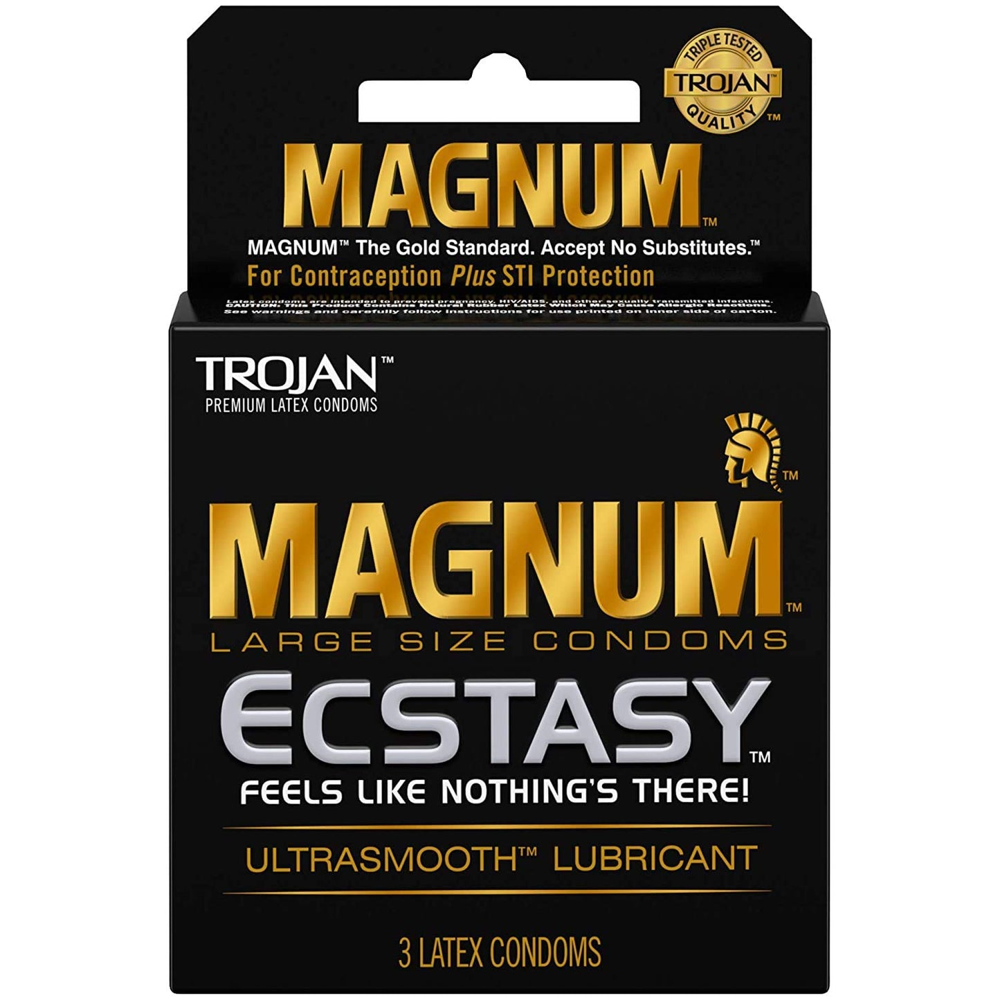 Trojan Magnum Ecstasy Ultra Smooth Lubricated Large-Size Condoms (3-count).