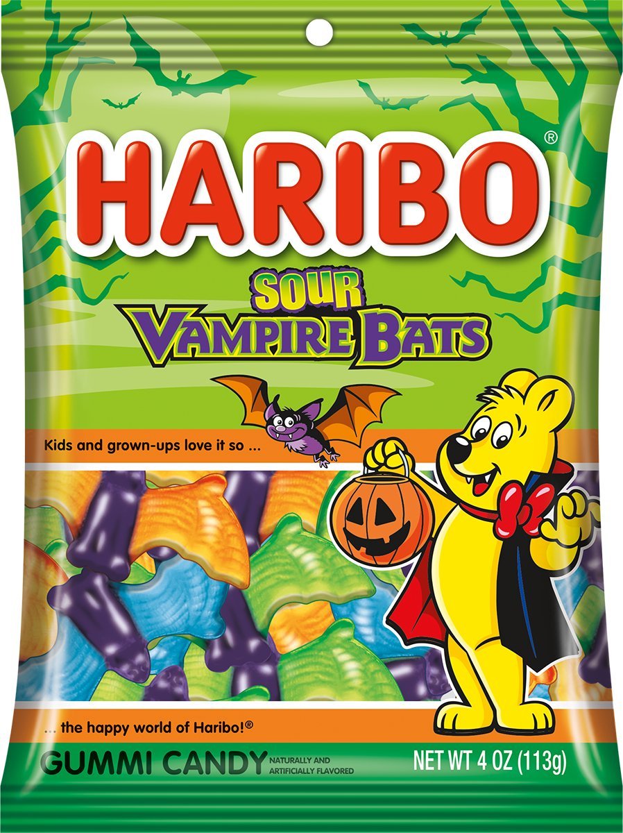 Haribo Sour Bats Gummi Candy 12-4Oz