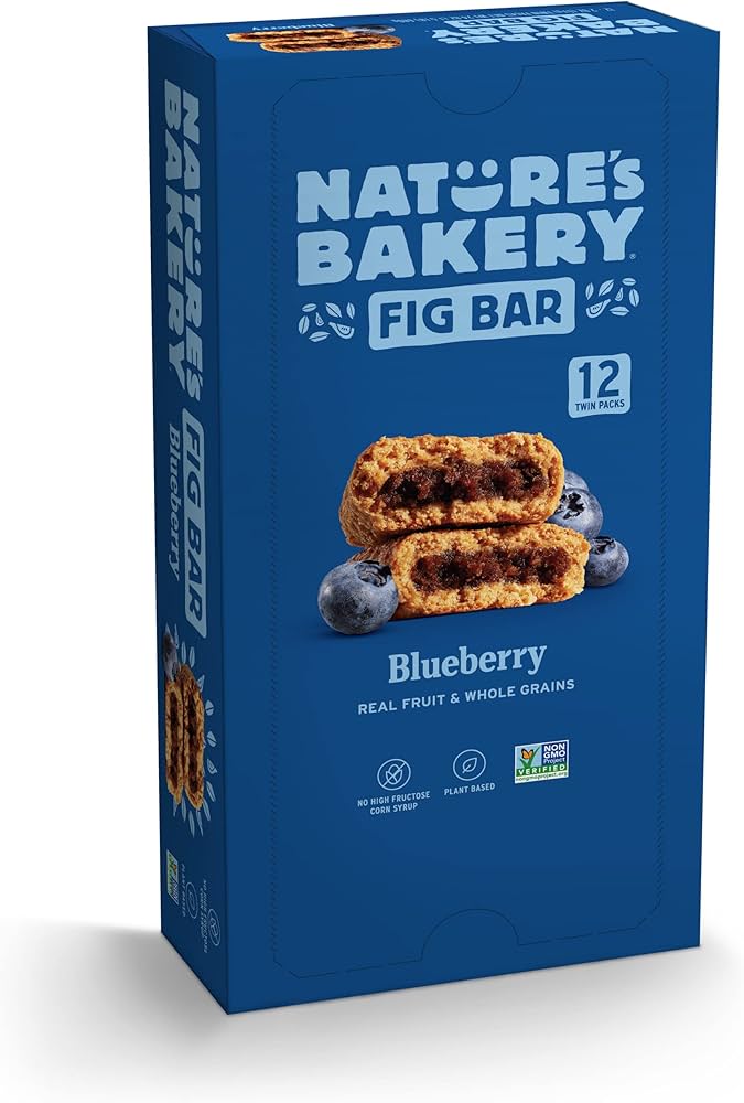 Nature'S Bakery Whole Wheat Blueberry Real Fruit Vegan Non-Gmo Snack Fig 12 Bars