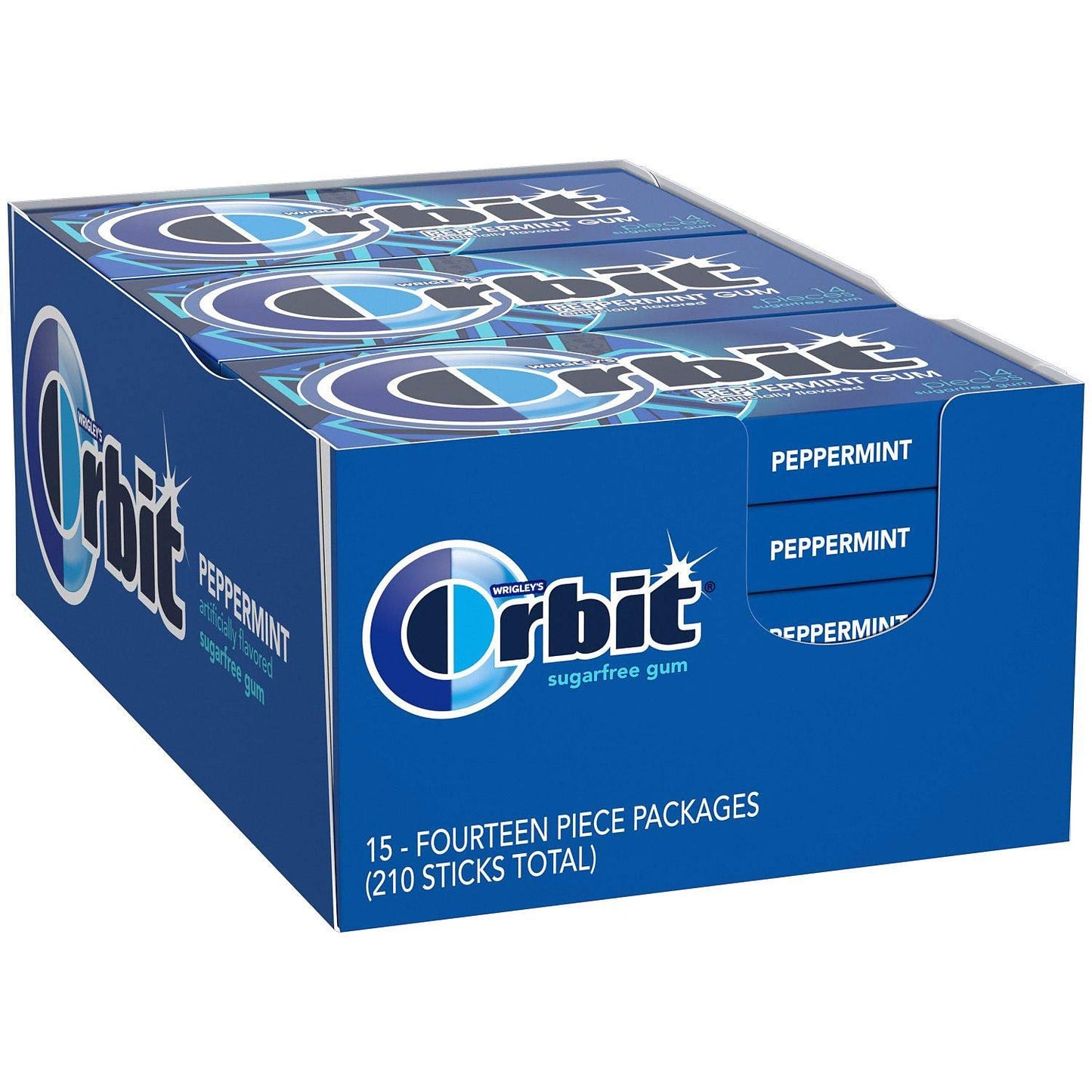 Wrigley Orbit Chewing Gum, Peppermint, 14 Pieces/Pack, 12/Box