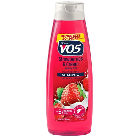 Alberto VO5 Moisturizing Shampoo Strawberries & Cream 15Oz, (6 Count)