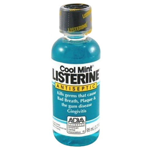 Listerine Antiseptic Mouthwash, Cool Mint, 3.2 oz (95 mL).