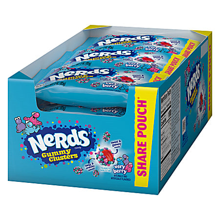 Nerds Very Berry Gummy Clusters Share Packs, 3 Oz, Set of 12 Packs