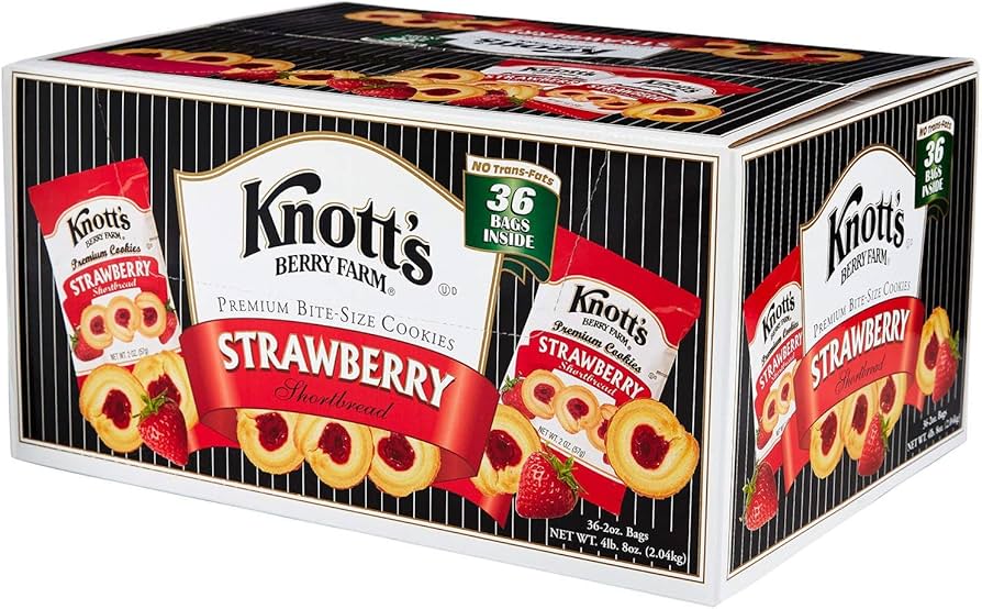Knott's Berry Farm Premium Bite Size Strawberry Shortbread, 2 Oz, 36/Carton