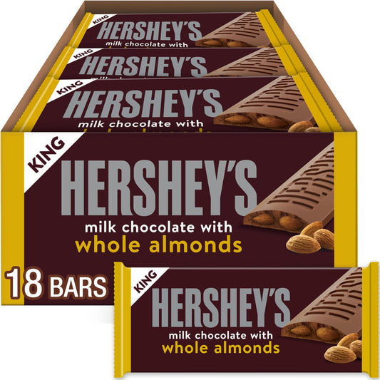 Hershey's Milk Chocolate with Almonds Candy Bar, King Size ,2.6 Oz