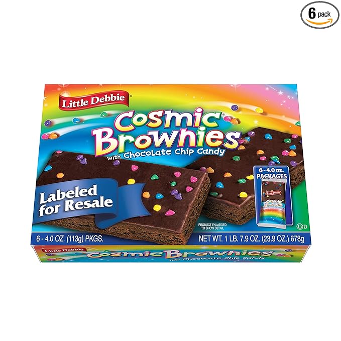 Little Debbie Cosmic Brownie Single-Serve Caddie, Chocolate, 4 Ounce (Pack of 6)