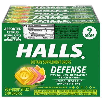 HALLS Vitamin-C Citrus (Pack of 20)