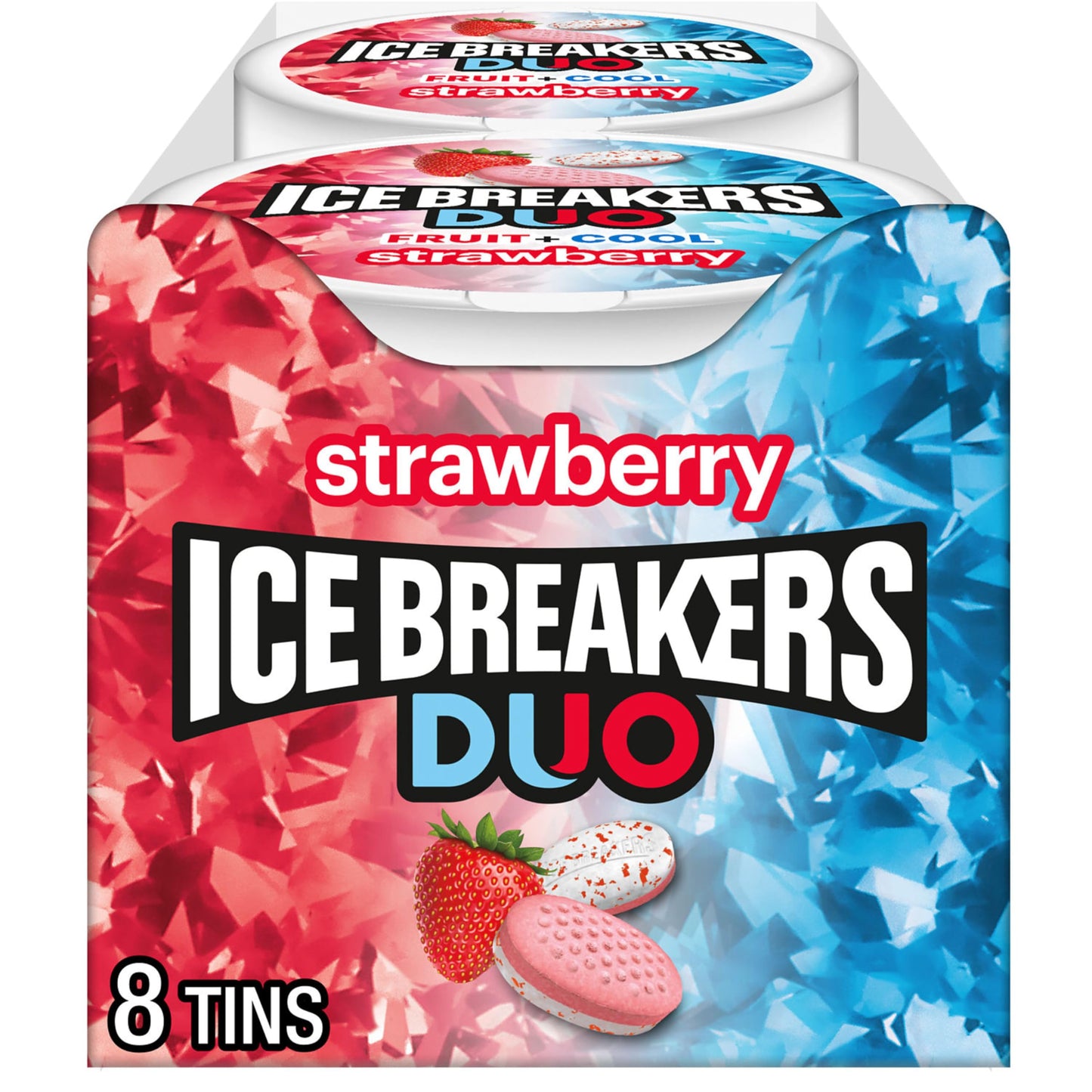Ice Breakers DUO Fruit & Cool Sugar Free Mints Strawberry, 8 pk - 1.3 oz. x 8 pa