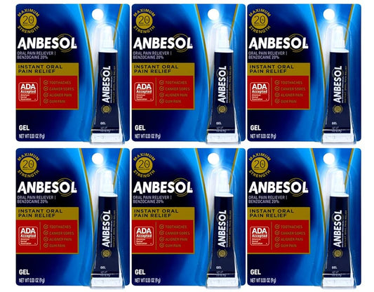 Anbesol Oral Pain Reliever Max Strength Gel 6-0.33Oz