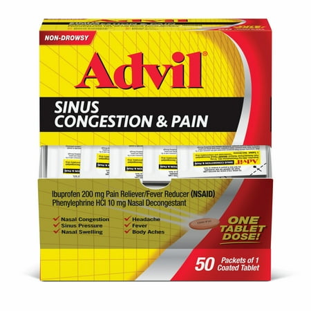 Advil Sinus Congestion and Pain Sinus Medicine Pain Reliever and Fever Reducer