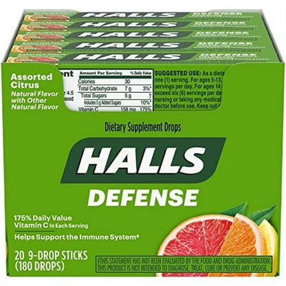 HALLS Vitamin-C Citrus (Pack of 20)