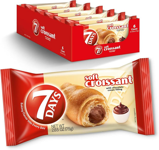 7 Days Soft Croissant Chocolate Cream 2.65Oz, (6 Count)