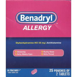 Benadryl Allergy 25-2Pc NEW SIZE Medicine
