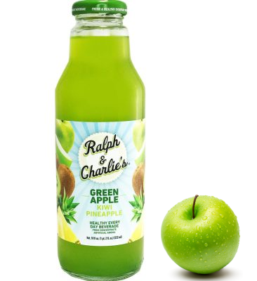 Ralph & Charlie’s Green Apple Juice 18Oz, (24 Count)