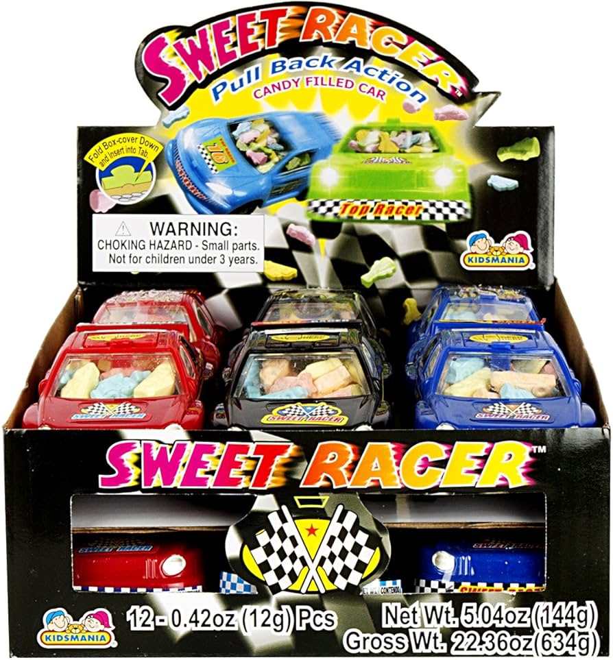 Sweet Racer Candy Filled Car Toy 0.42Oz, (12 Count)