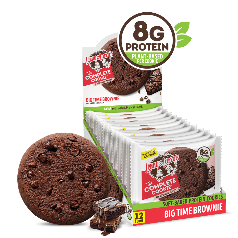 Lenny & Larry S the Complete Cookie Double Chocolate 8g Plant Protein Certified Vegan Non-GMO 2 Ounce Cookie 12 Count