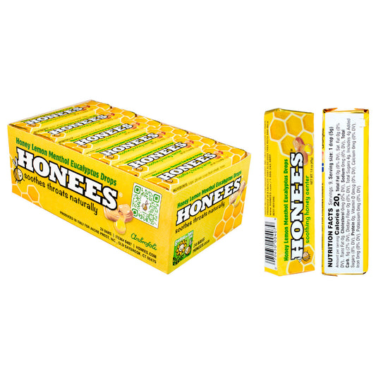 Honees Honey Lemon Euclyptus Drops 1.6Oz, (24 Count)