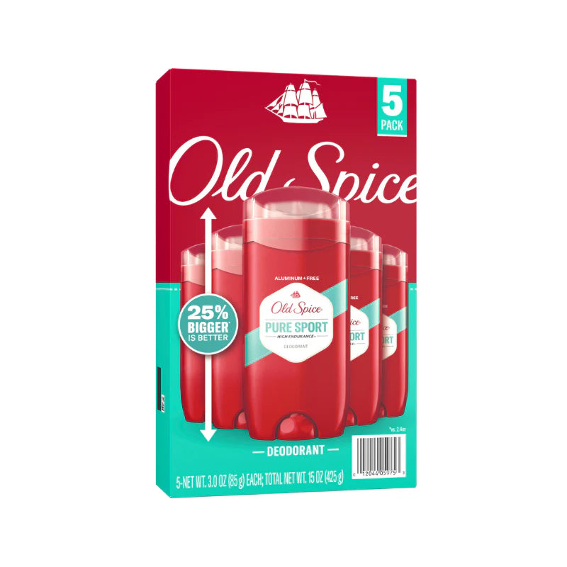 OLD SPICE PURE SPORT 3 OZ 5 PACK
