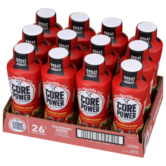 Fair life Core Power High protine Milk Shake Strawberry Banana 14oz 12 count