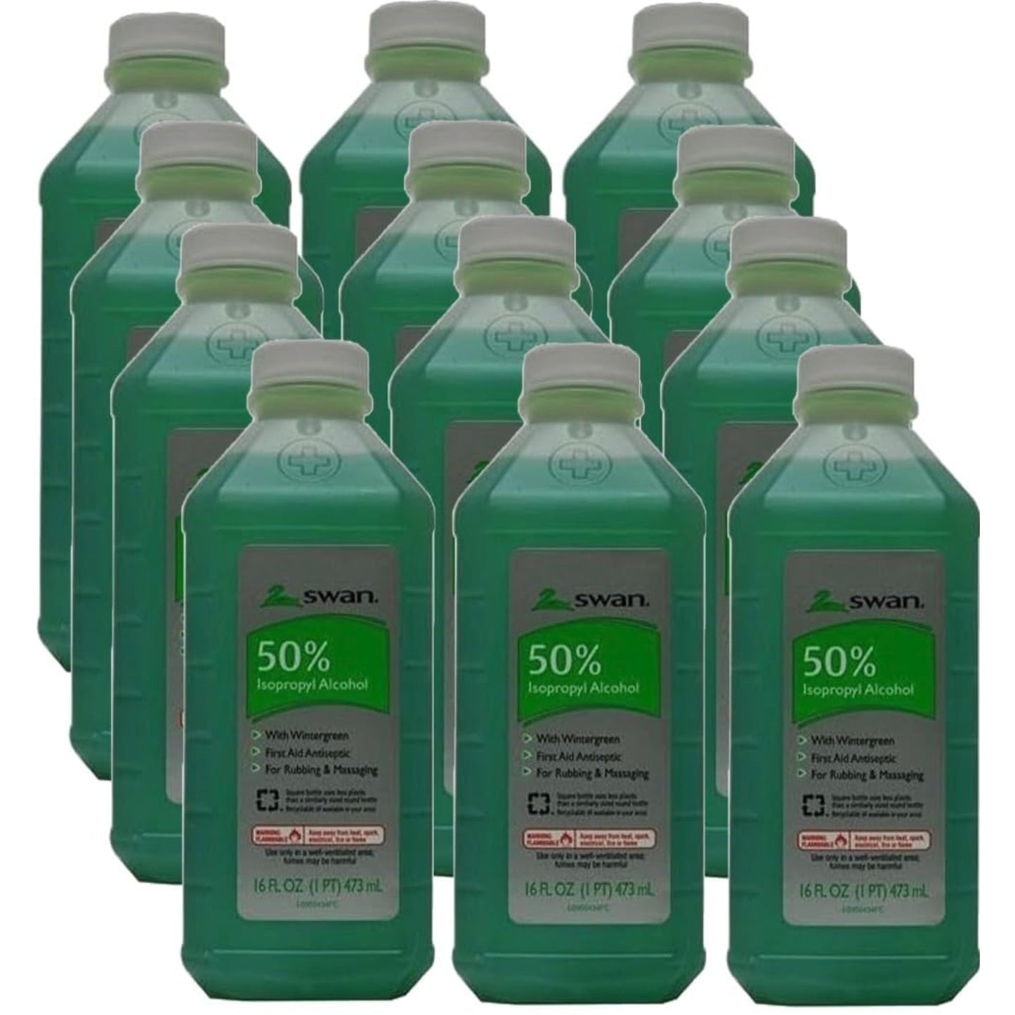 Swan Alcohol Green 50% 16Oz, (12 Count)