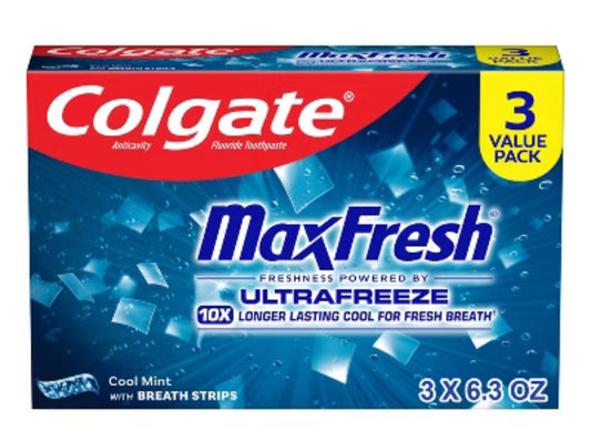Colgate Anti-cavity Max Fresh Toothpaste 6.3oz 3pck