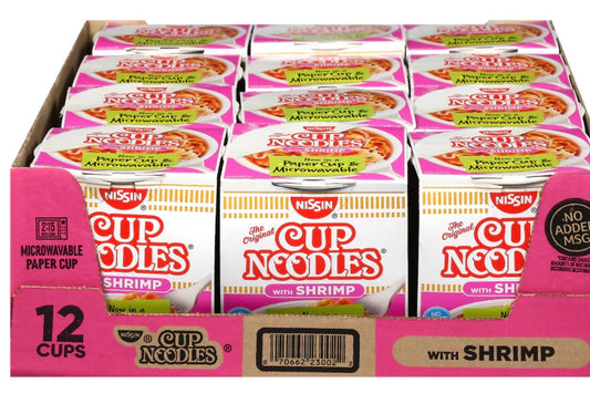 Nissin Cup Noodles Shrimp Flavor 12-2.5Oz
