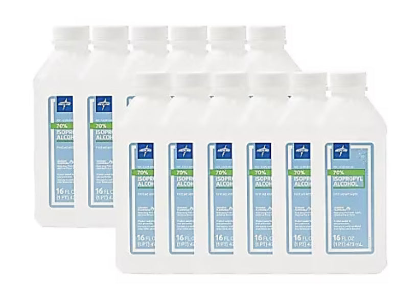 MedLine 70% Isopropyl Alcohol 16oz 12pck