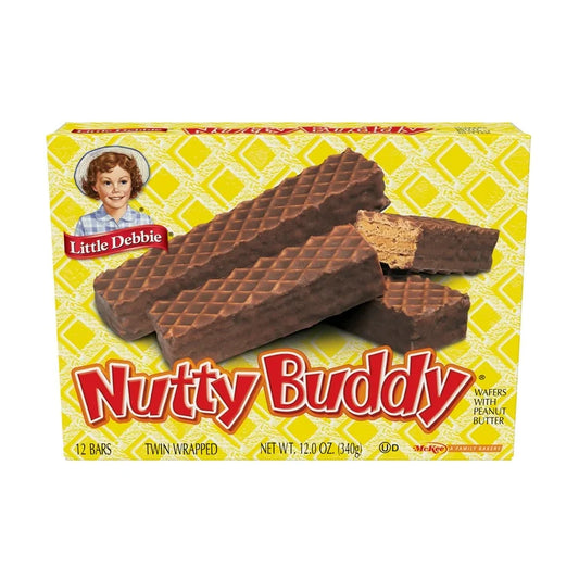 Little Debbie Nutty Buddy Wafers With Peanut Butter 2Oz, (12 Count)
