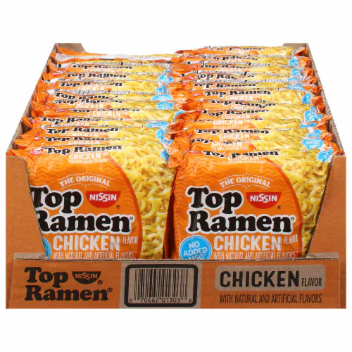 Nissin Top Ramen Chicken Flavored Noodle 3Oz, (24 Count)