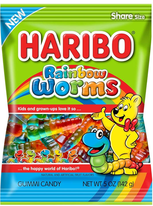 Haribo Rainbow Worms 12-4Oz Hangable