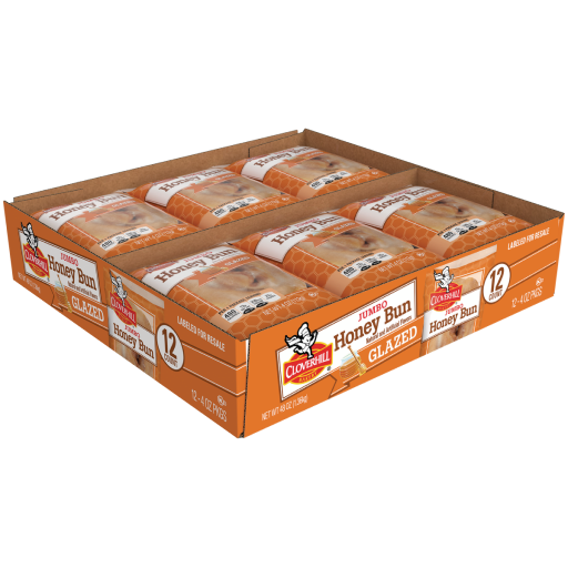 Clover Hill Jumbo Glazed Honey Bun 12-4Oz