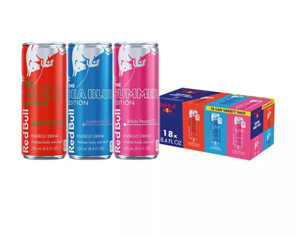 Red Bull Energy Drink SugarFree Edition Variety Pack Wild Berries, Juneberry and Watermelon, Cans, 18 pk./8.4 fl. oz.