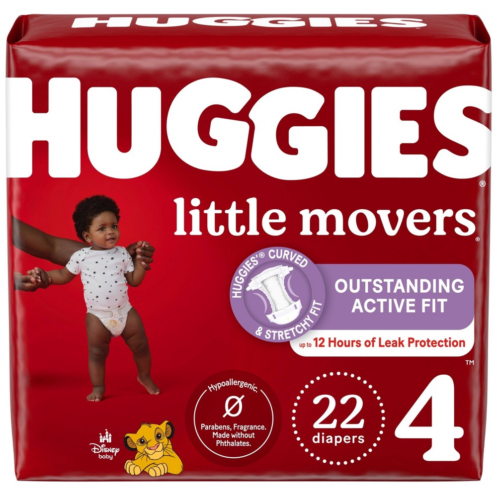 Huggies Little Movers Diapers, Size 4, 22 ct