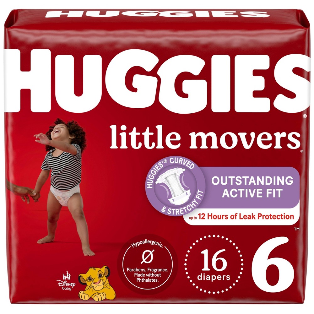 Huggies Little Movers Diapers, Size 6, 16 ct