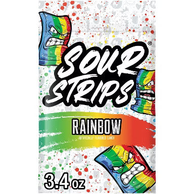 SOUR STRIPS RAINBOW 3.4 OZ 12 COUNT