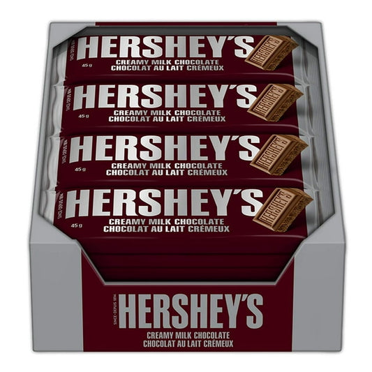 Hershey's Chocolate Bars, Milk Chocolate, 55.8 Oz, 36/box