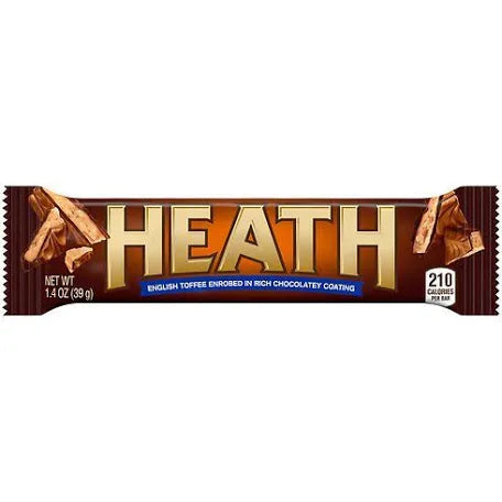Heath Toffee Enrobed Chocolate Bar 1.4Oz, (18 Count)