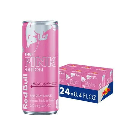 RedBull The Pink Edition Sugar Free Energy Drink 8.4Oz, (24 Count)
