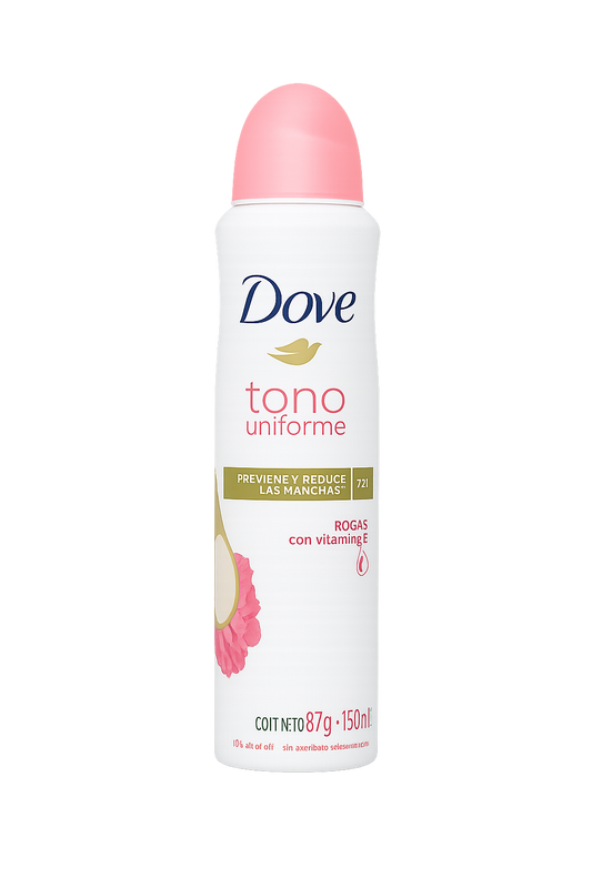 Dove Tono Uniforme Antiperspirant Spray Rosas con Vitamina E – 150ml