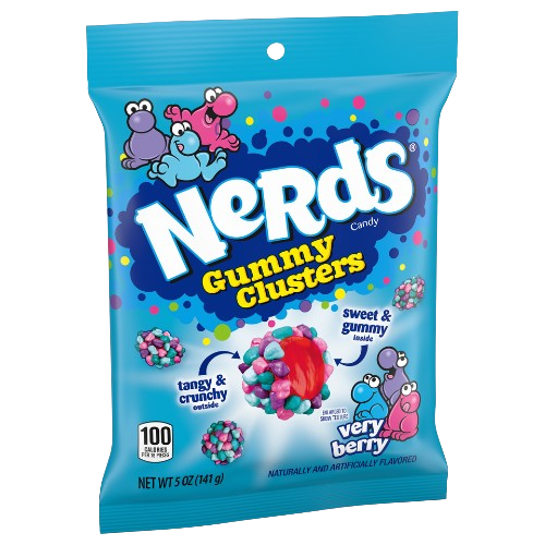 Nerds Gummy Clusters Very Berry Candy –Pack of 12 × 5oz Bags Hangable