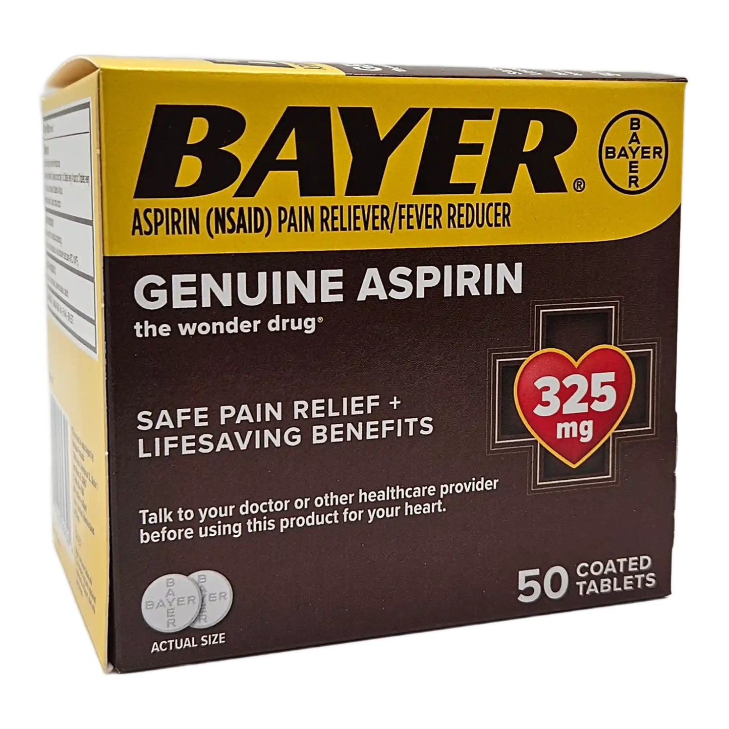 Bayer Genuine Aspirin 325mg – 50 Coated Tablets