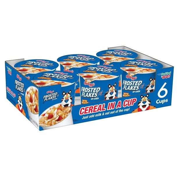 Kellog's Frosted Flakes Cereal Cups 6-2.1Oz