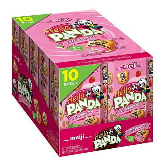 Meiji Hello Panda Cookie Strawberry 2.1 Ounce (Pack of 10)