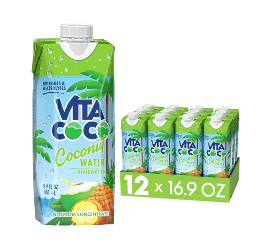 Vita Coco Coconut Water Pineapple 16.9 Fl Oz Tetra (Pack of 12)