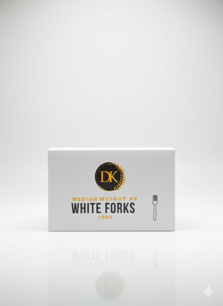 DK FORK MEDIUM WHITE BULK (1000 COUNT)