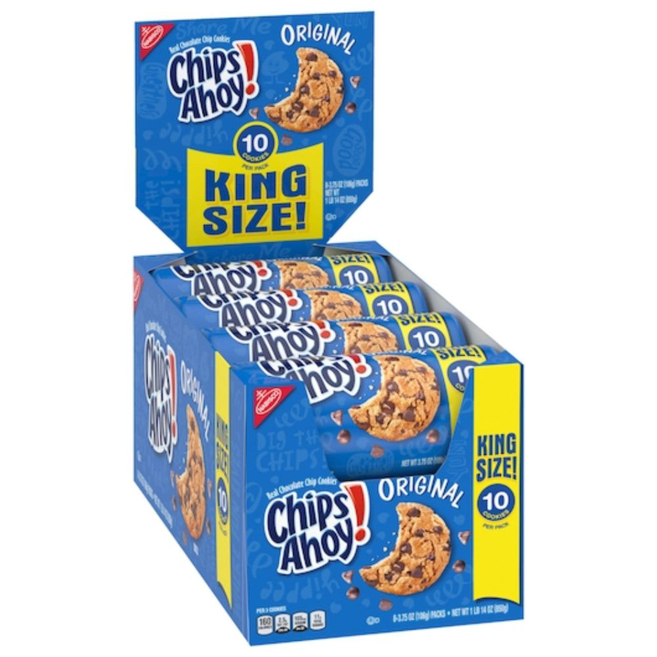 CHIPS AHOY! Original Chocolate Chip Cookies, 16 - 3.75 oz King Size Snack Packs