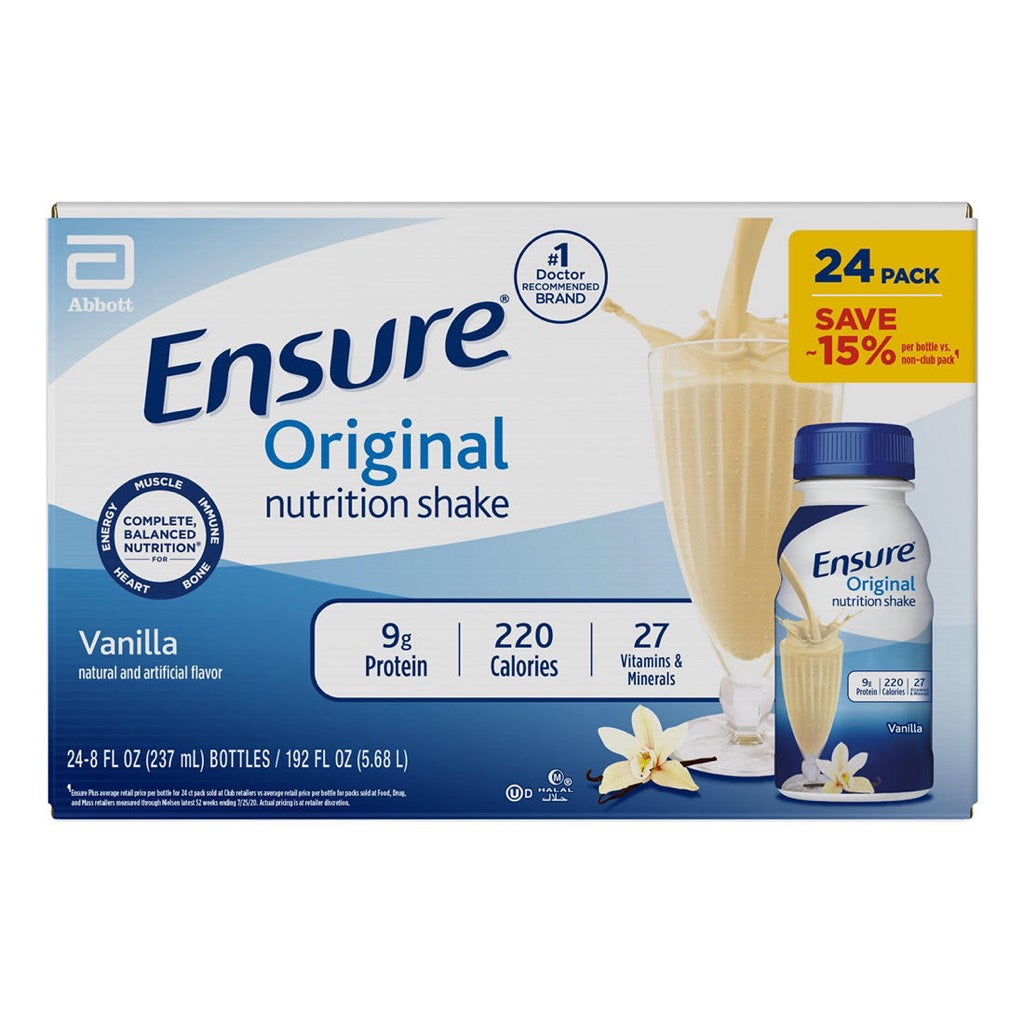 Ensure Original Nutrition Vanilla Meal Replacement Shakes, 8 Fl Oz (24 Count)
